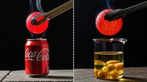 Раскаленные до красна шары ложим на разные предметы. Реакция