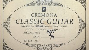 Гитара Cremona 4855 кедр массив размер 3/4 - Менуэт G-dur. ( И.С. Бах )