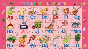 Английский Алфавит. Собираем детский пазл на подложке