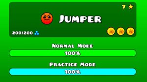 Jumper с тремя монетами в геометрия даш