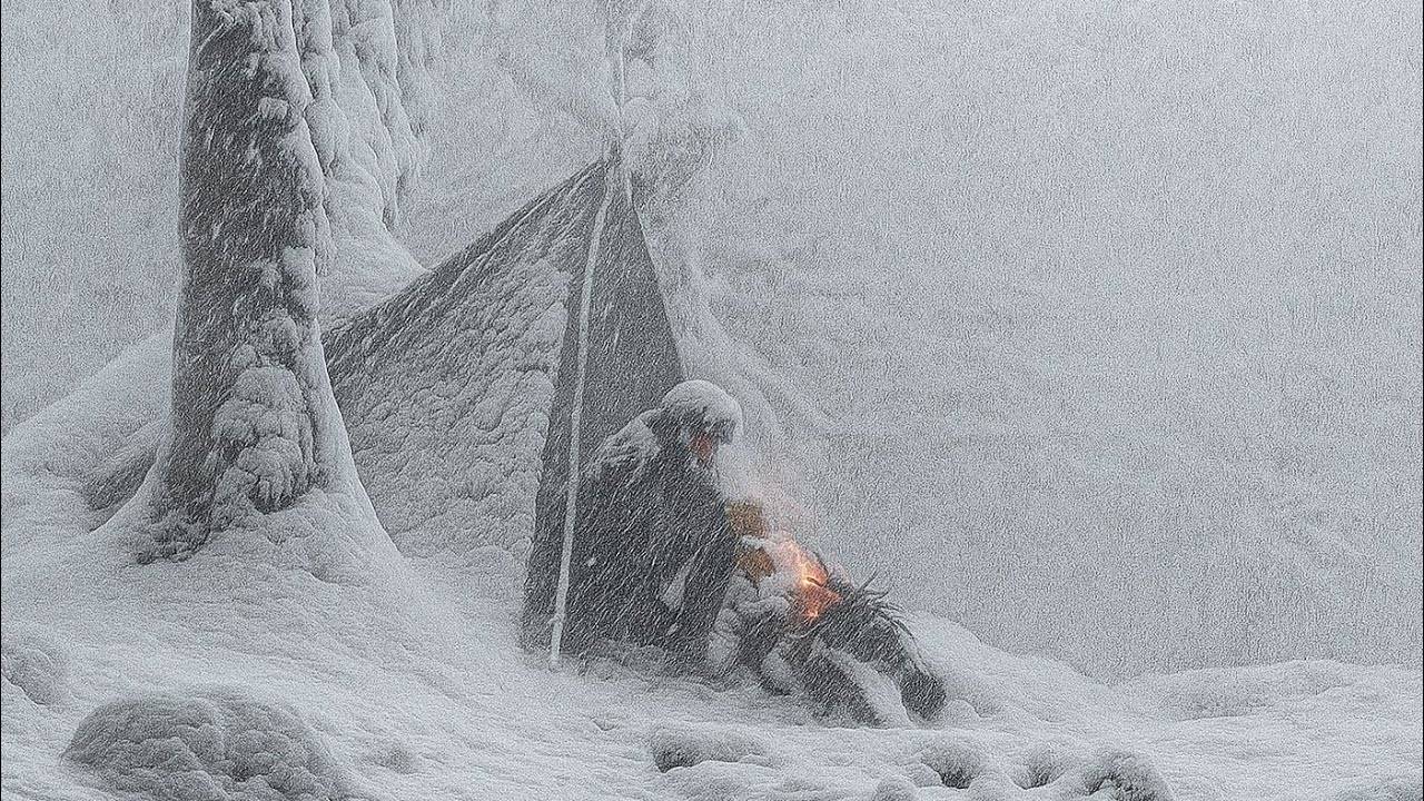 Попавший в ловушку в жестокую снежную бурю | Одиночное выживание в экстремальной зимней пустыне смотреть онлайн