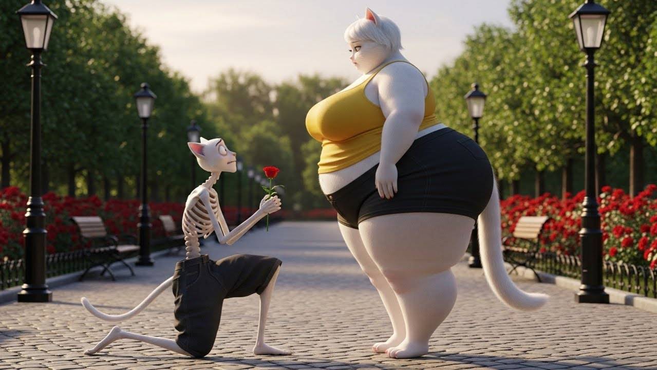 ХУДОЙ КОТ ВЛЮБИЛСЯ В ГИГАНТСКОГО КОТА! Самая неожиданная и милая история любви! смотреть онлайн