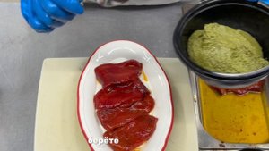 Печеные перцы с молодым сыром