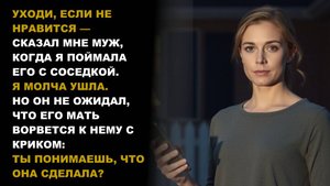 Ну и вали, если не нравится — сказал изменивший мне муж, но вскоре его мать открыла ему глаза на....