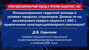 Функционирование сердечной команды в условиях городских стационаров. Скрыпник Дмитрий Владимирович