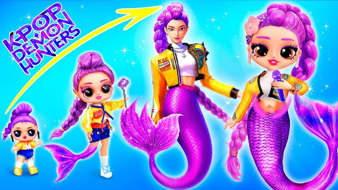 Кейпоп - Охотницы на демонов Русалки растут вместе! Поделки для кукол ЛОЛ ОМГ смотреть онлайн