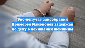 Экс-депутат заксобрания Приморья Маноконов задержан по делу о похищении женщины