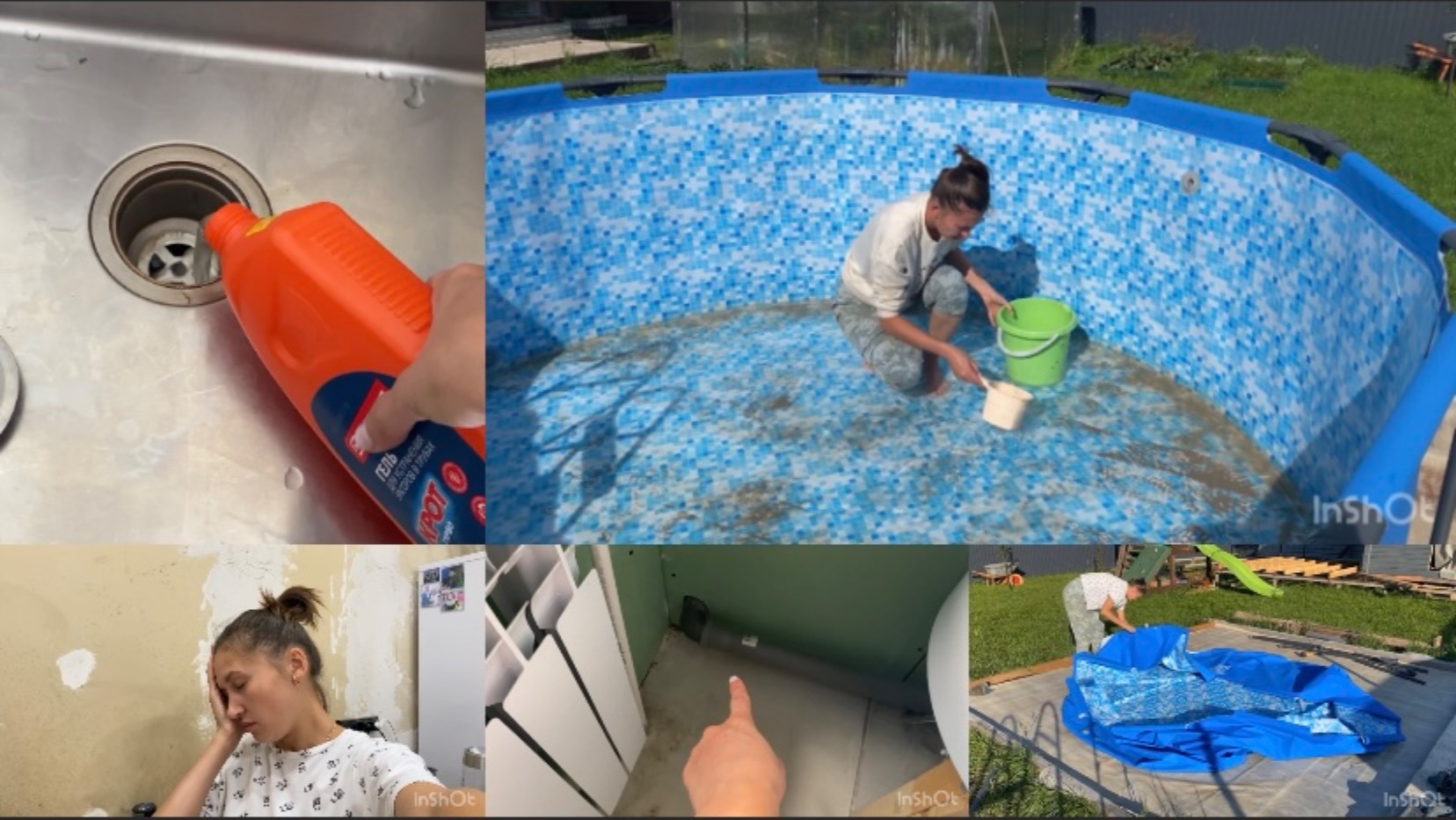 ЧП НА КУХНЕ😰 ЗАБИЛИСЬ ТРУБЫ// УБОРКА БАССЕЙНА ЧАСТЬ 1 смотреть онлайн