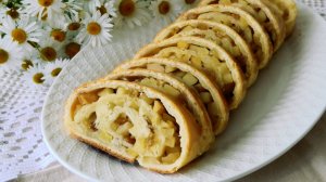 Быстрый рулет к чаю с яблоками.