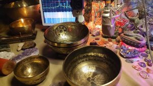 набор 3х чаш Шаматха 2.   вибро акустический.  23.  19.5.   14 см.    363-164 Гц   2.9 кг.