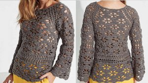 Красивый узор крючком “Ложные цветы”. Простые узоры для начинающих. Уроки вязания Урок 140 pattern