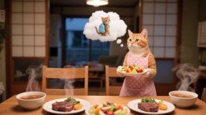 Котик и стейк