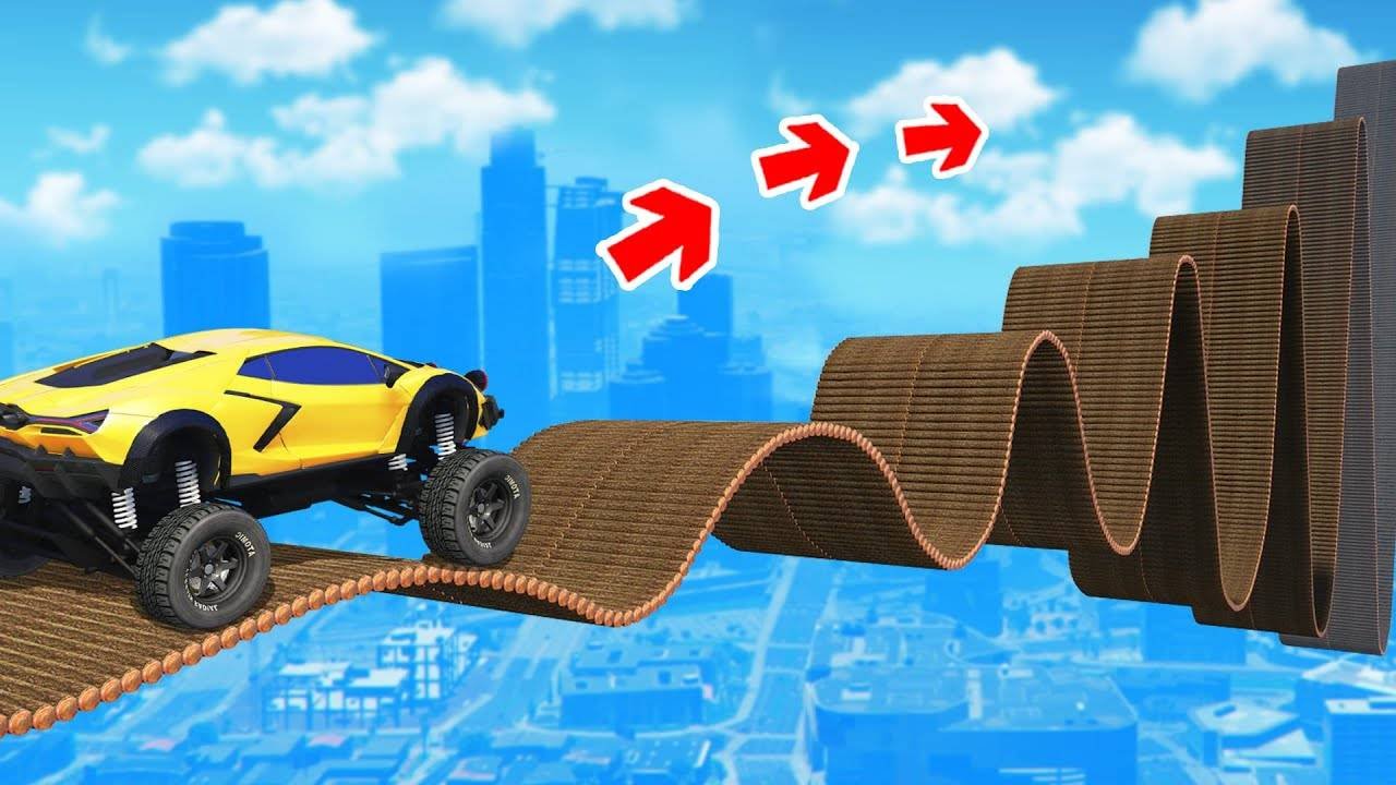 Сможет ли монстр трак проехать по мосту из бревен в гта 5 ? - эксперимент в Gta 5