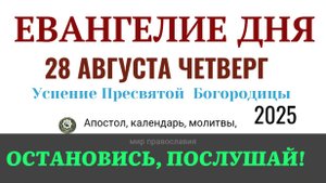 28 августа четверг Евангелие дня 2025 с толкованием #евангелие