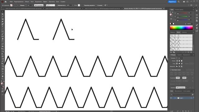 Работа с отстрочками через создание кистей в Adobe Illustrator