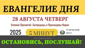 28 августа четверг Евангелие дня 2025 с толкованием #евангелие (5 минут)