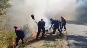 В Симферопольском районе Крыма произошел природный пожар на площади 70 га