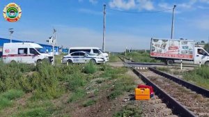 Официальное видео ГИБДД с места ДТП на железной дороге в Благовещенске