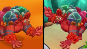 Фанмейд против Оригинальных монстров на Острове Янтаря в My Singing Monsters (Мои Поющие Монстры)