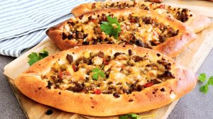 Лодочки пиде с мясом и тестом на закваске