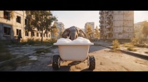 Слон в ванне едет сквозь мир из кубов — он нарушил реальность и прошёл через систему куда едет слон