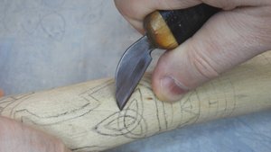 Молот ТОРА & Плетенка «Волна» на топорище #22 A drawing on an Ax