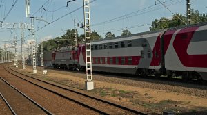 ЭП20-045 с поездом №740 Брянск–Москва и ЭП2Д-0016 АэроЭкспресс во Внуково