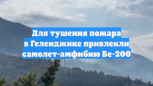 Для тушения пожара в Геленджике привлекли самолет-амфибию Бе-200