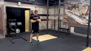 Антиротационный жим стоя с резиной «Жим Палофа»|Banded antirotation press “Paloff press”