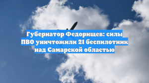Губернатор Федорищев: силы ПВО уничтожили 21 беспилотник над Самарской областью