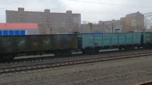 Вид из окна поезда на участке Самара - Новокуйбышевск в 4K. Расслабляющий звук поезда и стук колёс.