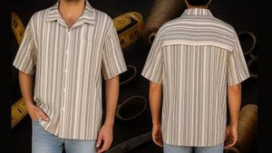 Крой и шитье мужской рубашки с коротким рукавом. Размеры XXL-XXXL