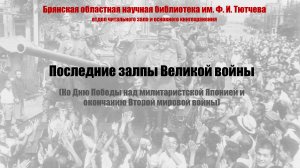 Виртуальная выставка «Последние залпы Великой войны»