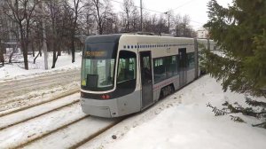 новый трамвай песа фокстрот в уфе 2025 год февраль кольцо госцирк электротранспорт россия 2024\25