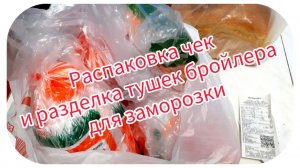 Распаковка чек и разделка тушек бройлера для заморозки