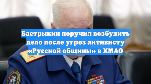 Бастрыкин поручил возбудить дело после угроз активисту «Русской общины» в ХМАО