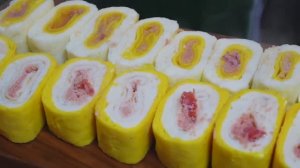 Яичный рулет с яйцом Мёнгран, рынок Тонгин в Сеуле