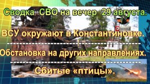 Сводка СВО на вечер 29 августа. Киевские партизаны сожгли самоходку ВСУ
