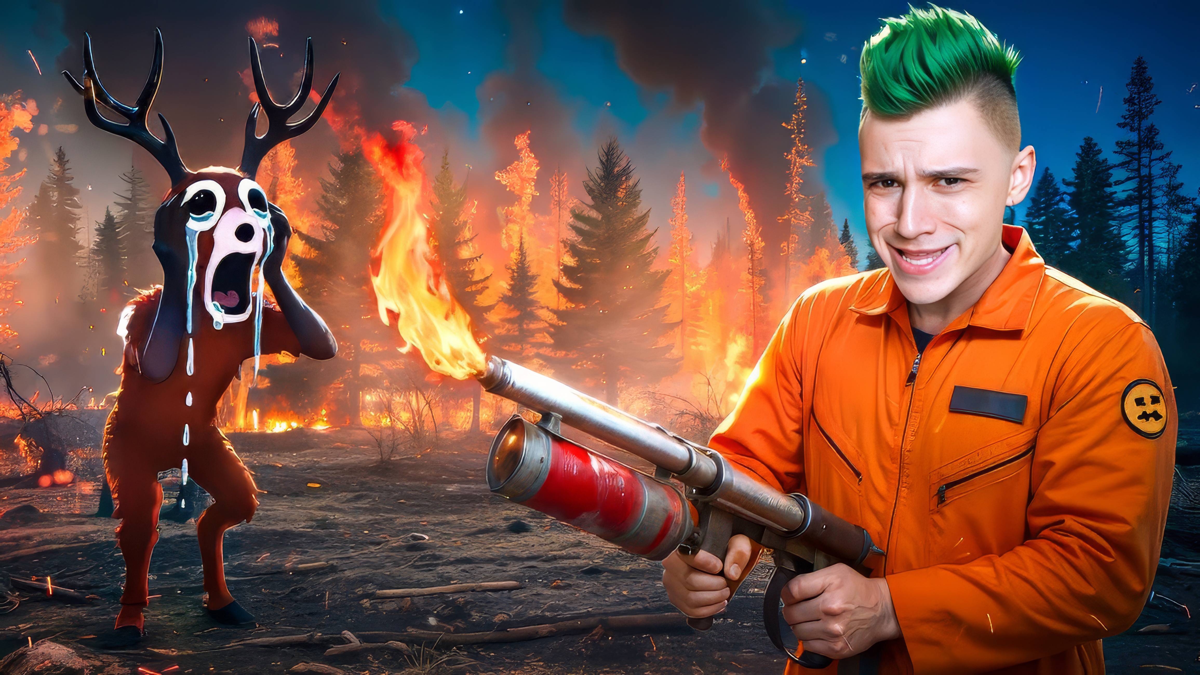 СЖЕГ ЛЕС ЗА 99 НОЧЕЙ В ЛЕСУ!😭 ИГРАЮ ЗА ПИРОМАНЬЯКА И ИСПОЛЬЗУЮ ОГНЕМЕТ В РОБЛОКС!🔥