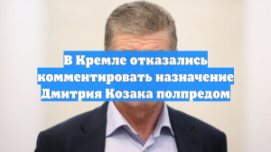 В Кремле отказались комментировать назначение Дмитрия Козака полпредом