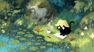 lofi-hofi. BlackCat - rain and work. Relaxing beats for sleep, study,chill.