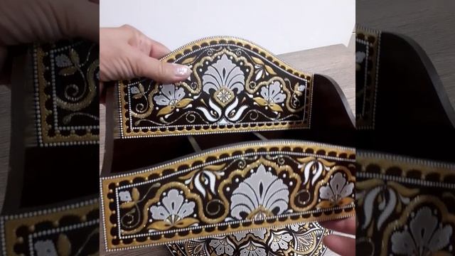 Точечная и текстурная роспись кухонного набора: декоративная тарелка, подставка для чайных пакетиков смотреть онлайн