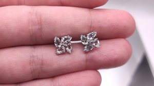 Серьги-пусеты с камнями Аквамарин. Бразилия