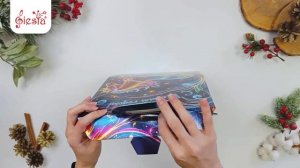 Новогодние коробки 2000гр. Металлизированная коробка «Северное Сияние 2.0» - упаковка для конфет