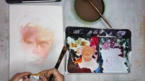 Анна Иванова. Демонстрация написания портрета сына акварелью. Демо на испанском.