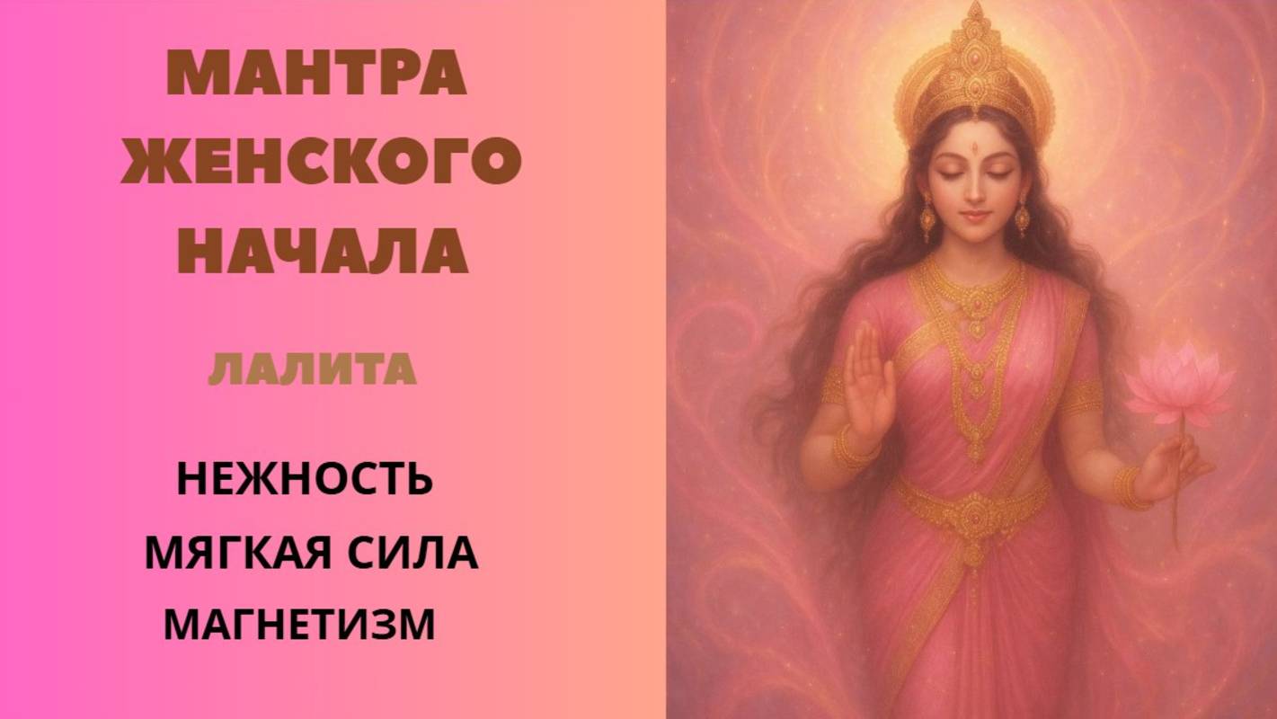 Мантра Женского Начала. ЛАЛИТА.  НЕЖНОСТЬ МЯГКАЯ СИЛА МАГНЕТИЗМ