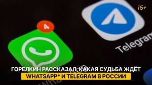 Горелкин рассказал, какая судьба ждёт WhatsApp* и Telegram в России