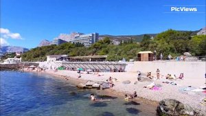 Пляж Форос в Крыму сегодня 29 августа 2025. Море и погода в Крыму сейчас. Сезон в Ялте, Крым 2025