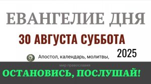 30 августа суббота Евангелие дня 2025 с толкованием #евангелие