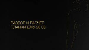 Разбор и расчет планки БЖУ 28.08